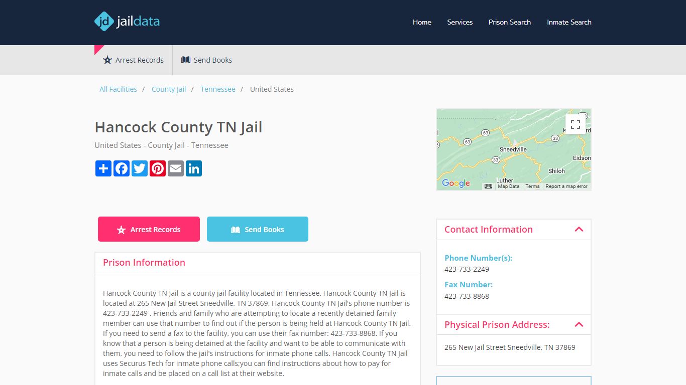 Hancock County TN Jail Inmate Search and Prisoner Info - Hancock County, TN