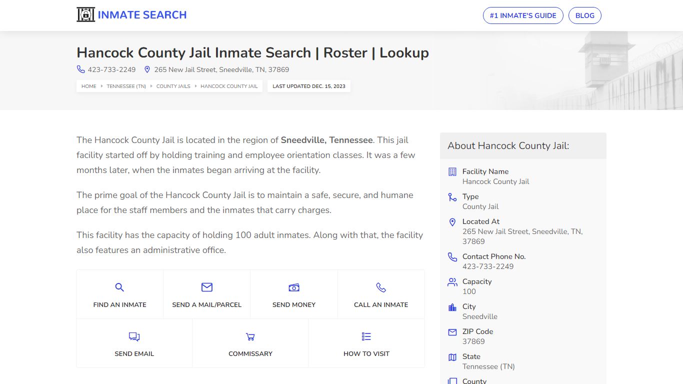 Hancock County Jail Inmate Search | Roster | Lookup